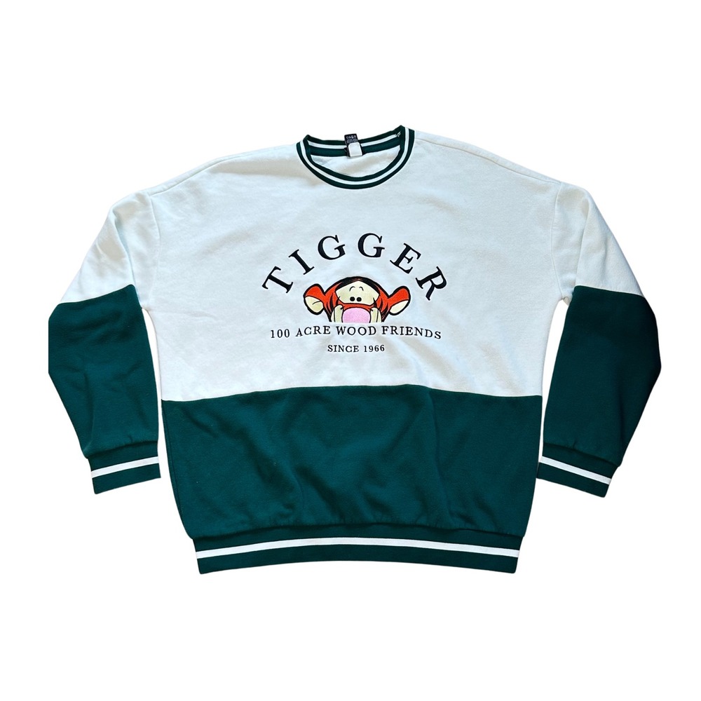 Disney Sweatshirt Tigger Colorblock Varsity Retro Unisex Crewneck embroidered